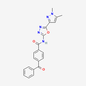 4-benzoyl-N-[5-(1,5-dimethyl-1H-pyrazol-3-yl)-1,3,4-oxadiazol-2-yl]benzamide