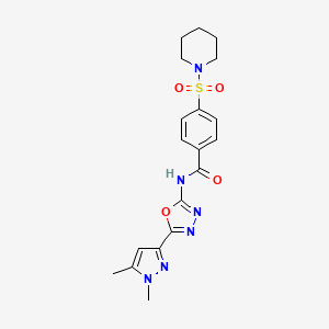 N-[5-(1,5-dimethyl-1H-pyrazol-3-yl)-1,3,4-oxadiazol-2-yl]-4-(piperidine-1-sulfonyl)benzamide