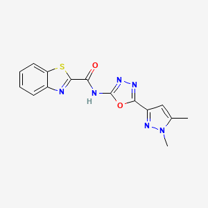 N-[5-(1,5-dimethyl-1H-pyrazol-3-yl)-1,3,4-oxadiazol-2-yl]-1,3-benzothiazole-2-carboxamide