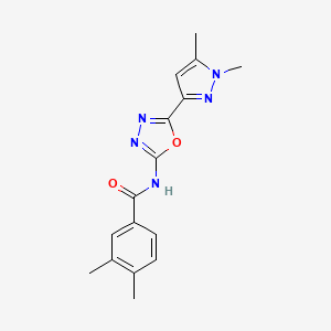 B6528597 N-[5-(1,5-dimethyl-1H-pyrazol-3-yl)-1,3,4-oxadiazol-2-yl]-3,4-dimethylbenzamide CAS No. 1019101-63-3