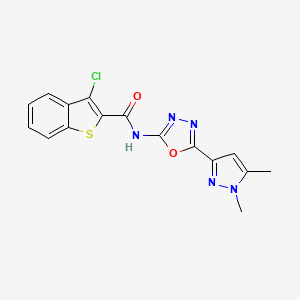 3-chloro-N-[5-(1,5-dimethyl-1H-pyrazol-3-yl)-1,3,4-oxadiazol-2-yl]-1-benzothiophene-2-carboxamide