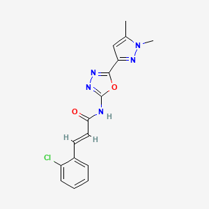 (2E)-3-(2-chlorophenyl)-N-[5-(1,5-dimethyl-1H-pyrazol-3-yl)-1,3,4-oxadiazol-2-yl]prop-2-enamide