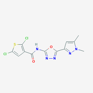 2,5-dichloro-N-[5-(1,5-dimethyl-1H-pyrazol-3-yl)-1,3,4-oxadiazol-2-yl]thiophene-3-carboxamide