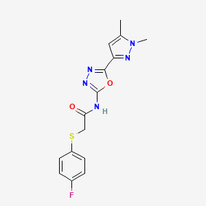 N-[5-(1,5-dimethyl-1H-pyrazol-3-yl)-1,3,4-oxadiazol-2-yl]-2-[(4-fluorophenyl)sulfanyl]acetamide