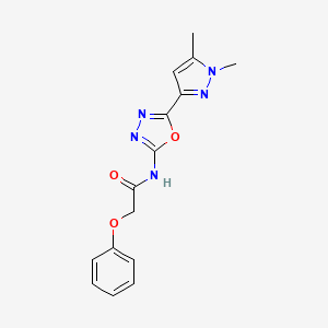 molecular formula C15H15N5O3 B6528674 N-[5-(1,5-dimethyl-1H-pyrazol-3-yl)-1,3,4-oxadiazol-2-yl]-2-phenoxyacetamide CAS No. 1019101-88-2