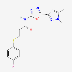N-[5-(1,5-dimethyl-1H-pyrazol-3-yl)-1,3,4-oxadiazol-2-yl]-3-[(4-fluorophenyl)sulfanyl]propanamide