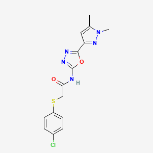 B6528693 2-[(4-chlorophenyl)sulfanyl]-N-[5-(1,5-dimethyl-1H-pyrazol-3-yl)-1,3,4-oxadiazol-2-yl]acetamide CAS No. 1019101-96-2