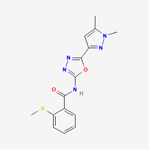N-[5-(1,5-dimethyl-1H-pyrazol-3-yl)-1,3,4-oxadiazol-2-yl]-2-(methylsulfanyl)benzamide