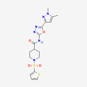 N-[5-(1,5-dimethyl-1H-pyrazol-3-yl)-1,3,4-oxadiazol-2-yl]-1-(thiophene-2-sulfonyl)piperidine-4-carboxamide