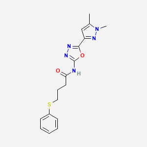 N-[5-(1,5-dimethyl-1H-pyrazol-3-yl)-1,3,4-oxadiazol-2-yl]-4-(phenylsulfanyl)butanamide
