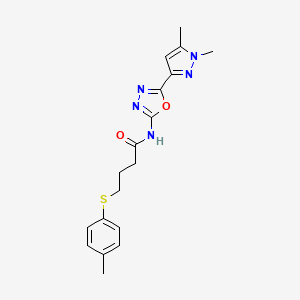B6528726 N-[5-(1,5-dimethyl-1H-pyrazol-3-yl)-1,3,4-oxadiazol-2-yl]-4-[(4-methylphenyl)sulfanyl]butanamide CAS No. 1019102-13-6