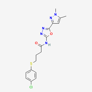 4-[(4-chlorophenyl)sulfanyl]-N-[5-(1,5-dimethyl-1H-pyrazol-3-yl)-1,3,4-oxadiazol-2-yl]butanamide
