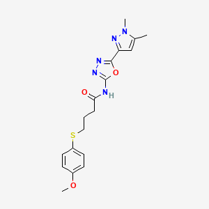 N-[5-(1,5-dimethyl-1H-pyrazol-3-yl)-1,3,4-oxadiazol-2-yl]-4-[(4-methoxyphenyl)sulfanyl]butanamide
