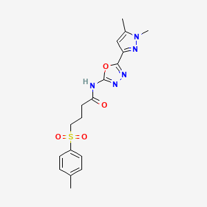 N-[5-(1,5-dimethyl-1H-pyrazol-3-yl)-1,3,4-oxadiazol-2-yl]-4-(4-methylbenzenesulfonyl)butanamide