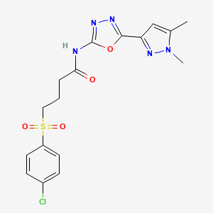 4-(4-chlorobenzenesulfonyl)-N-[5-(1,5-dimethyl-1H-pyrazol-3-yl)-1,3,4-oxadiazol-2-yl]butanamide