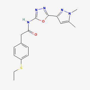 molecular formula C17H19N5O2S B6528776 N-[5-(1,5-dimethyl-1H-pyrazol-3-yl)-1,3,4-oxadiazol-2-yl]-2-[4-(ethylsulfanyl)phenyl]acetamide CAS No. 1019102-41-0
