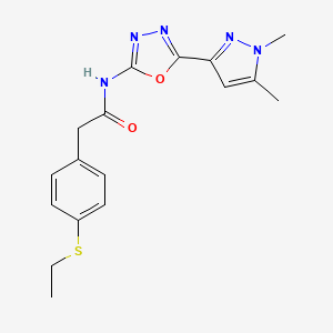 N-[5-(1,5-dimethyl-1H-pyrazol-3-yl)-1,3,4-oxadiazol-2-yl]-2-[4-(ethylsulfanyl)phenyl]acetamide