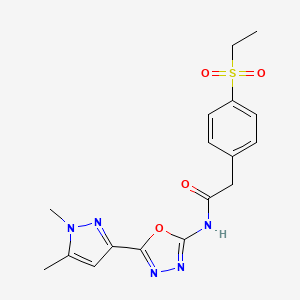 molecular formula C17H19N5O4S B6528783 N-[5-(1,5-dimethyl-1H-pyrazol-3-yl)-1,3,4-oxadiazol-2-yl]-2-[4-(ethanesulfonyl)phenyl]acetamide CAS No. 1019102-44-3