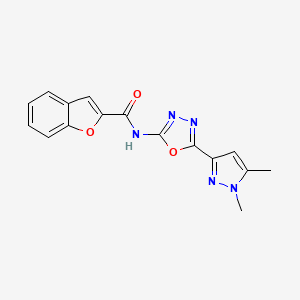 N-[5-(1,5-dimethyl-1H-pyrazol-3-yl)-1,3,4-oxadiazol-2-yl]-1-benzofuran-2-carboxamide