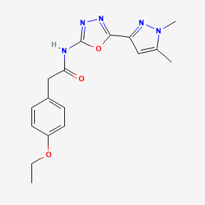molecular formula C17H19N5O3 B6528793 N-[5-(1,5-dimethyl-1H-pyrazol-3-yl)-1,3,4-oxadiazol-2-yl]-2-(4-ethoxyphenyl)acetamide CAS No. 1019102-52-3