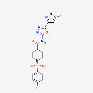 B6528799 N-[5-(1,5-dimethyl-1H-pyrazol-3-yl)-1,3,4-oxadiazol-2-yl]-1-(4-fluorobenzenesulfonyl)piperidine-4-carboxamide CAS No. 1019102-54-5