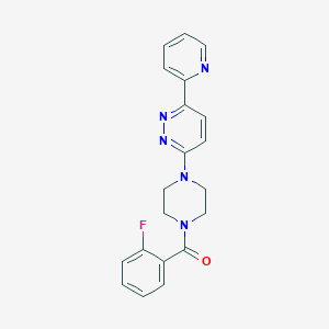 molecular formula C20H18FN5O B6528985 3-[4-(2-fluorobenzoyl)piperazin-1-yl]-6-(pyridin-2-yl)pyridazine CAS No. 946213-38-3