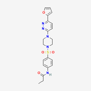molecular formula C21H23N5O4S B6529129 N-[4-({4-[6-(furan-2-yl)pyridazin-3-yl]piperazin-1-yl}sulfonyl)phenyl]propanamide CAS No. 946274-82-4