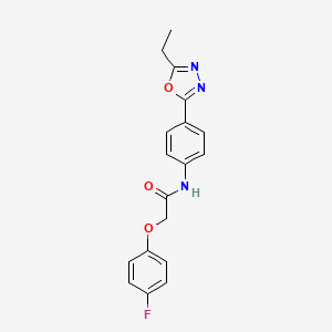 molecular formula C18H16FN3O3 B6529389 N-[4-(5-ethyl-1,3,4-oxadiazol-2-yl)phenyl]-2-(4-fluorophenoxy)acetamide CAS No. 946239-78-7