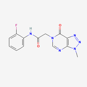 molecular formula C13H11FN6O2 B6529462 N-(2-fluorophenyl)-2-{3-methyl-7-oxo-3H,6H,7H-[1,2,3]triazolo[4,5-d]pyrimidin-6-yl}acetamide CAS No. 946240-10-4