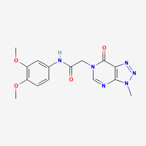 molecular formula C15H16N6O4 B6529484 N-(3,4-dimethoxyphenyl)-2-{3-methyl-7-oxo-3H,6H,7H-[1,2,3]triazolo[4,5-d]pyrimidin-6-yl}acetamide CAS No. 946240-18-2