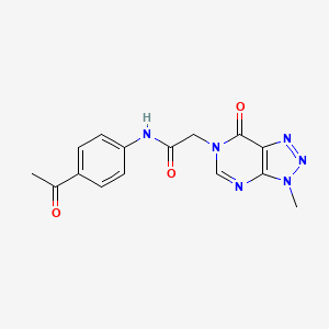 molecular formula C15H14N6O3 B6529518 N-(4-acetylphenyl)-2-{3-methyl-7-oxo-3H,6H,7H-[1,2,3]triazolo[4,5-d]pyrimidin-6-yl}acetamide CAS No. 946306-70-3