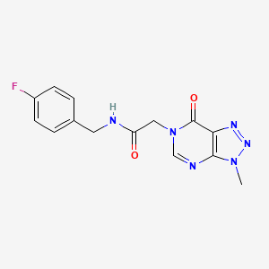 molecular formula C14H13FN6O2 B6529529 N-[(4-fluorophenyl)methyl]-2-{3-methyl-7-oxo-3H,6H,7H-[1,2,3]triazolo[4,5-d]pyrimidin-6-yl}acetamide CAS No. 946240-36-4