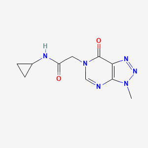 molecular formula C10H12N6O2 B6529592 N-cyclopropyl-2-{3-methyl-7-oxo-3H,6H,7H-[1,2,3]triazolo[4,5-d]pyrimidin-6-yl}acetamide CAS No. 946306-96-3