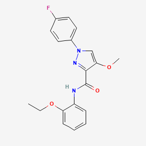 molecular formula C19H18FN3O3 B6529837 N-(2-ethoxyphenyl)-1-(4-fluorophenyl)-4-methoxy-1H-pyrazole-3-carboxamide CAS No. 1020454-99-2