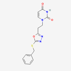 1-{2-[5-(benzylsulfanyl)-1,3,4-oxadiazol-2-yl]ethyl}-1,2,3,4-tetrahydropyrimidine-2,4-dione