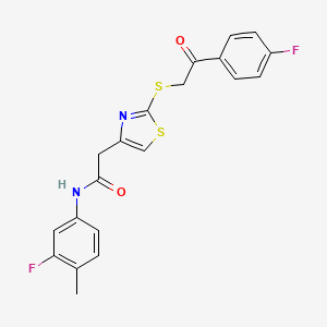 N-(3-fluoro-4-methylphenyl)-2-(2-{[2-(4-fluorophenyl)-2-oxoethyl]sulfanyl}-1,3-thiazol-4-yl)acetamide