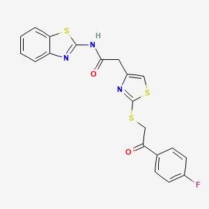 N-(1,3-benzothiazol-2-yl)-2-(2-{[2-(4-fluorophenyl)-2-oxoethyl]sulfanyl}-1,3-thiazol-4-yl)acetamide