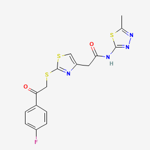 2-(2-{[2-(4-fluorophenyl)-2-oxoethyl]sulfanyl}-1,3-thiazol-4-yl)-N-(5-methyl-1,3,4-thiadiazol-2-yl)acetamide