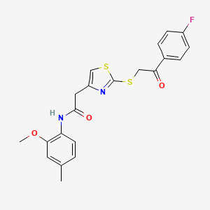 2-(2-{[2-(4-fluorophenyl)-2-oxoethyl]sulfanyl}-1,3-thiazol-4-yl)-N-(2-methoxy-4-methylphenyl)acetamide