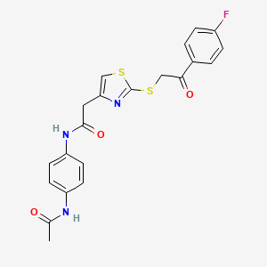N-(4-acetamidophenyl)-2-(2-{[2-(4-fluorophenyl)-2-oxoethyl]sulfanyl}-1,3-thiazol-4-yl)acetamide