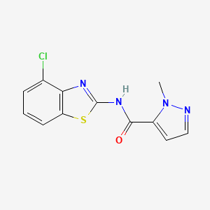 molecular formula C12H9ClN4OS B6530159 N-(4-chloro-1,3-benzothiazol-2-yl)-1-methyl-1H-pyrazole-5-carboxamide CAS No. 1019096-58-2