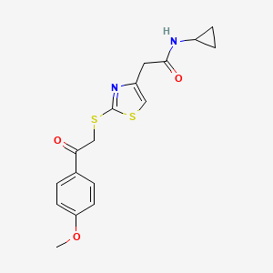 N-cyclopropyl-2-(2-{[2-(4-methoxyphenyl)-2-oxoethyl]sulfanyl}-1,3-thiazol-4-yl)acetamide