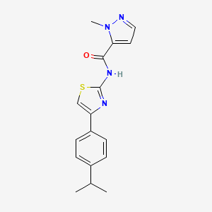 B6530174 1-methyl-N-{4-[4-(propan-2-yl)phenyl]-1,3-thiazol-2-yl}-1H-pyrazole-5-carboxamide CAS No. 1019096-73-1
