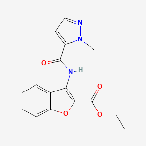 molecular formula C16H15N3O4 B6530212 ethyl 3-(1-methyl-1H-pyrazole-5-amido)-1-benzofuran-2-carboxylate CAS No. 1019096-90-2
