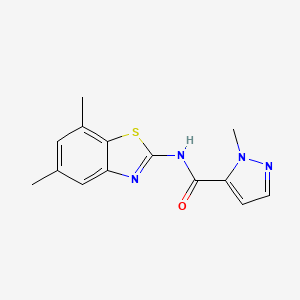 N-(5,7-dimethyl-1,3-benzothiazol-2-yl)-1-methyl-1H-pyrazole-5-carboxamide