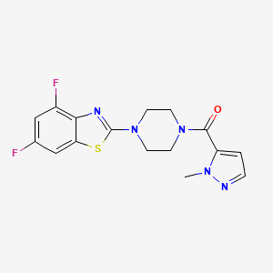 molecular formula C16H15F2N5OS B6530226 4,6-difluoro-2-[4-(1-methyl-1H-pyrazole-5-carbonyl)piperazin-1-yl]-1,3-benzothiazole CAS No. 1019096-97-9