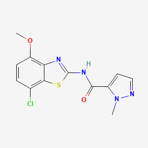 B6530237 N-(7-chloro-4-methoxy-1,3-benzothiazol-2-yl)-1-methyl-1H-pyrazole-5-carboxamide CAS No. 1019097-00-7