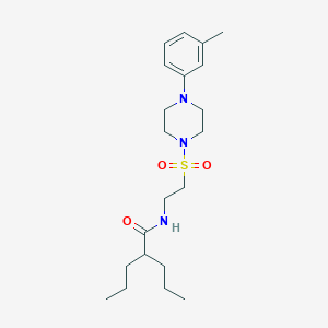 molecular formula C21H35N3O3S B6530943 N-(2-{[4-(3-methylphenyl)piperazin-1-yl]sulfonyl}ethyl)-2-propylpentanamide CAS No. 946227-16-3