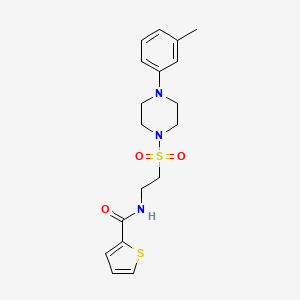 molecular formula C18H23N3O3S2 B6531014 N-(2-{[4-(3-methylphenyl)piperazin-1-yl]sulfonyl}ethyl)thiophene-2-carboxamide CAS No. 946203-47-0