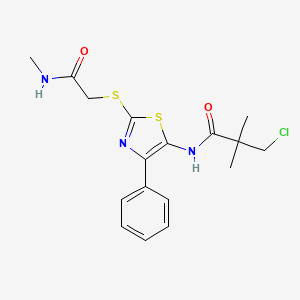 3-chloro-2,2-dimethyl-N-(2-{[(methylcarbamoyl)methyl]sulfanyl}-4-phenyl-1,3-thiazol-5-yl)propanamide